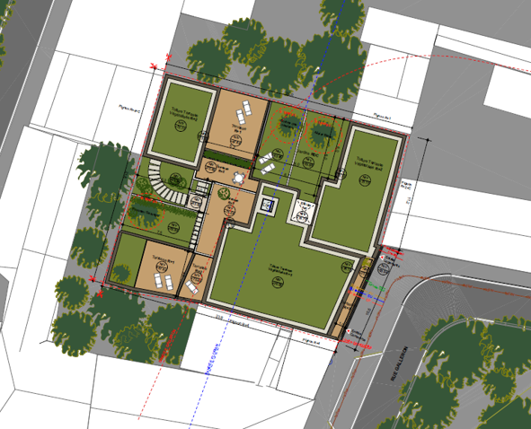 Plan de masse résidence Paris 20 rue galleron Lelievre Immobilier