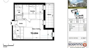 Location - Appartement 2 pièces 41 m<sup>2</sup>
