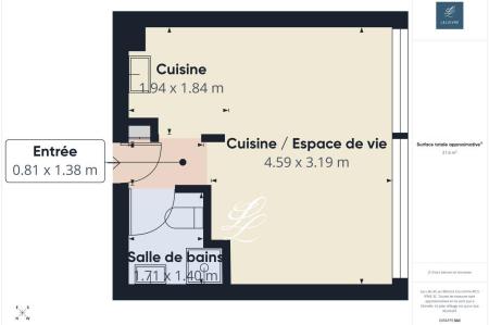 Vente - Appartement 1 pièces 22 m<sup>2</sup>