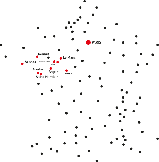 Carte de France des agences LELIEVRE Immobilier